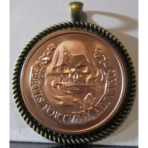 Fortune Favors the Brave-Fortis Fortuna Adiuvat-Copper High Relief Round/Pendant